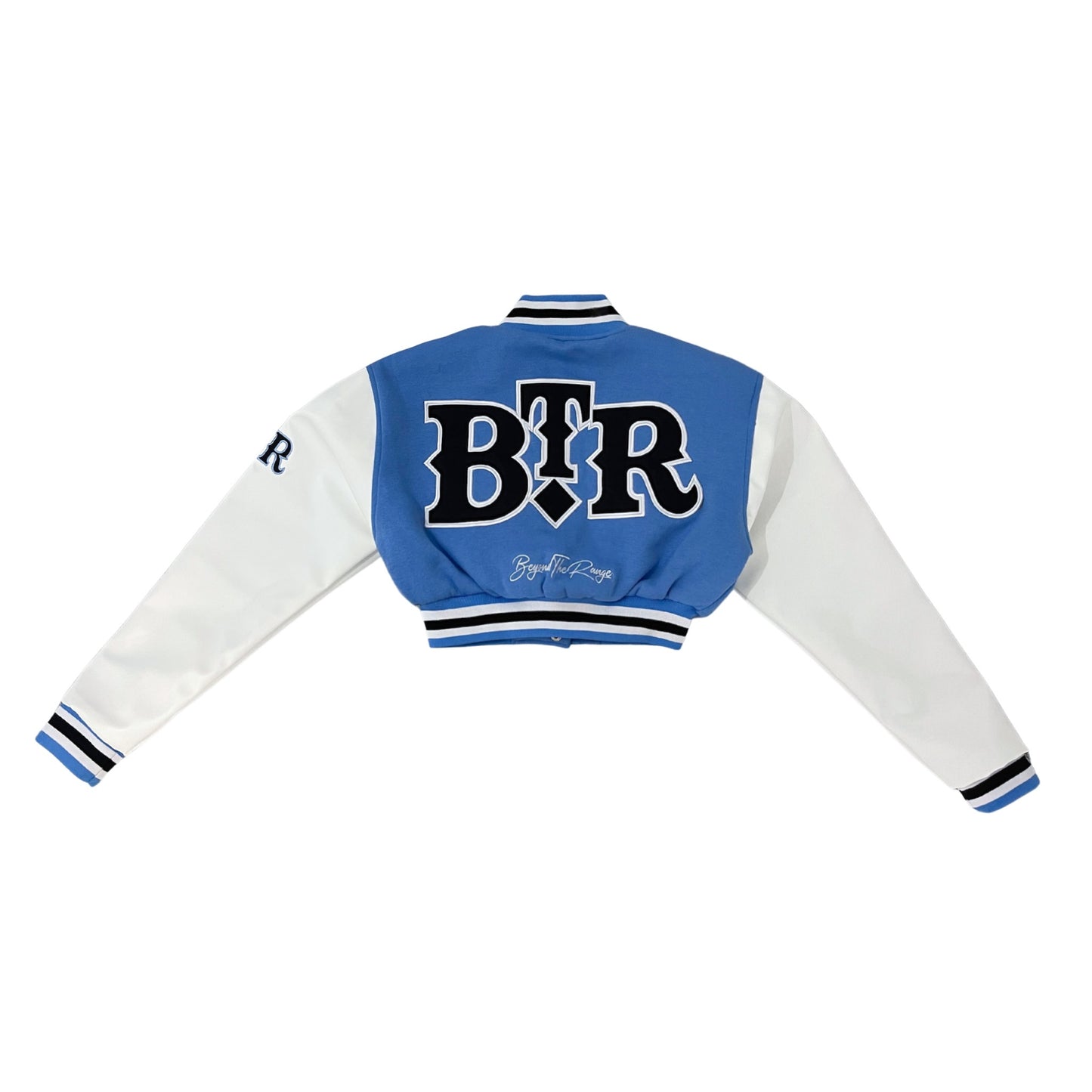 1946 UNIVERSITY BLUE CROPPED VARSITY JACKET