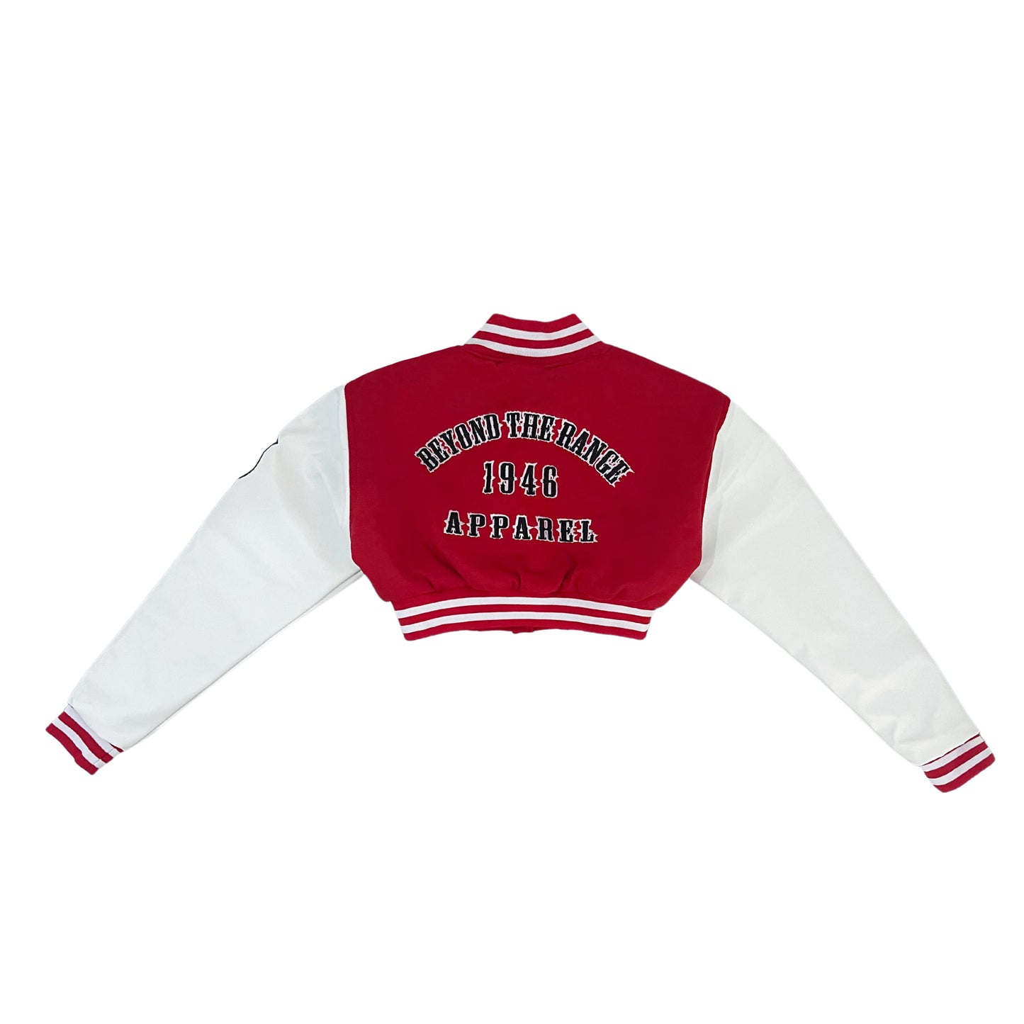 1946 UNIVERSITY RED CROPPED VARSITY JACKET