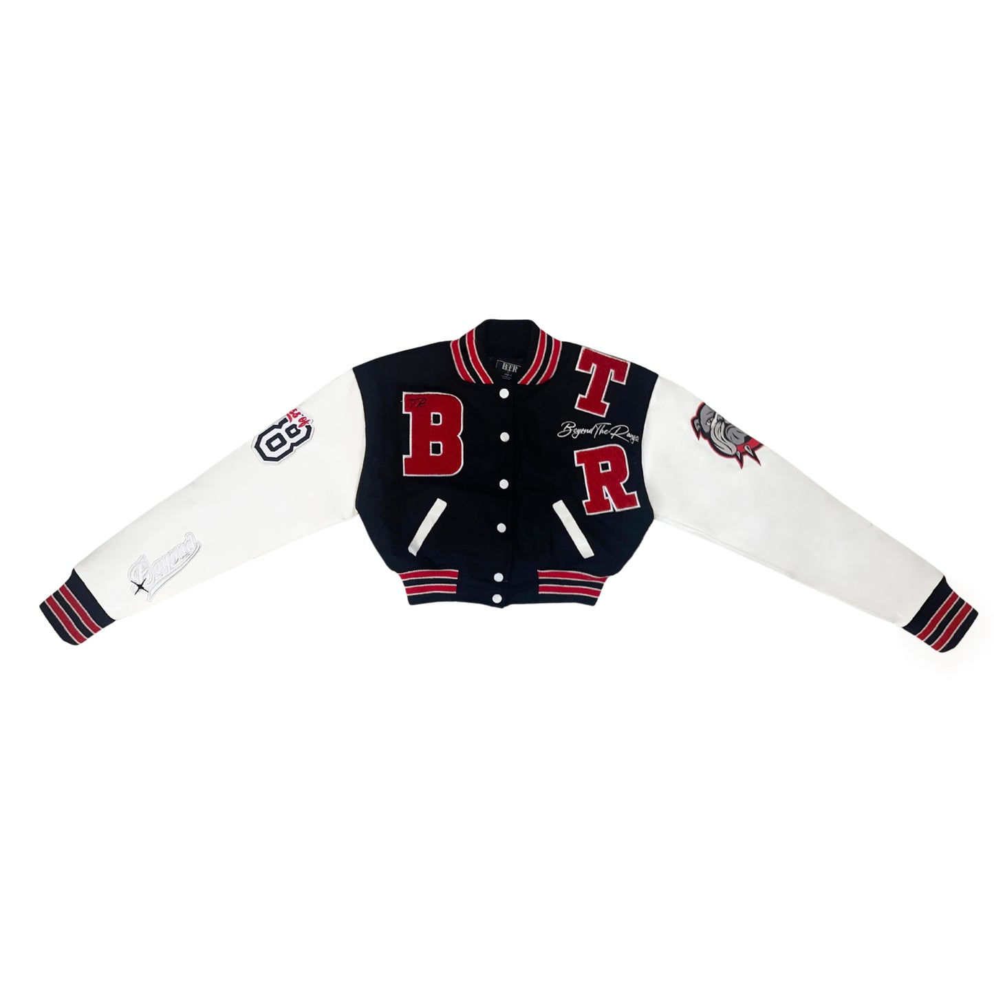 Rocket Red 28 Cropped Varsity Jacket