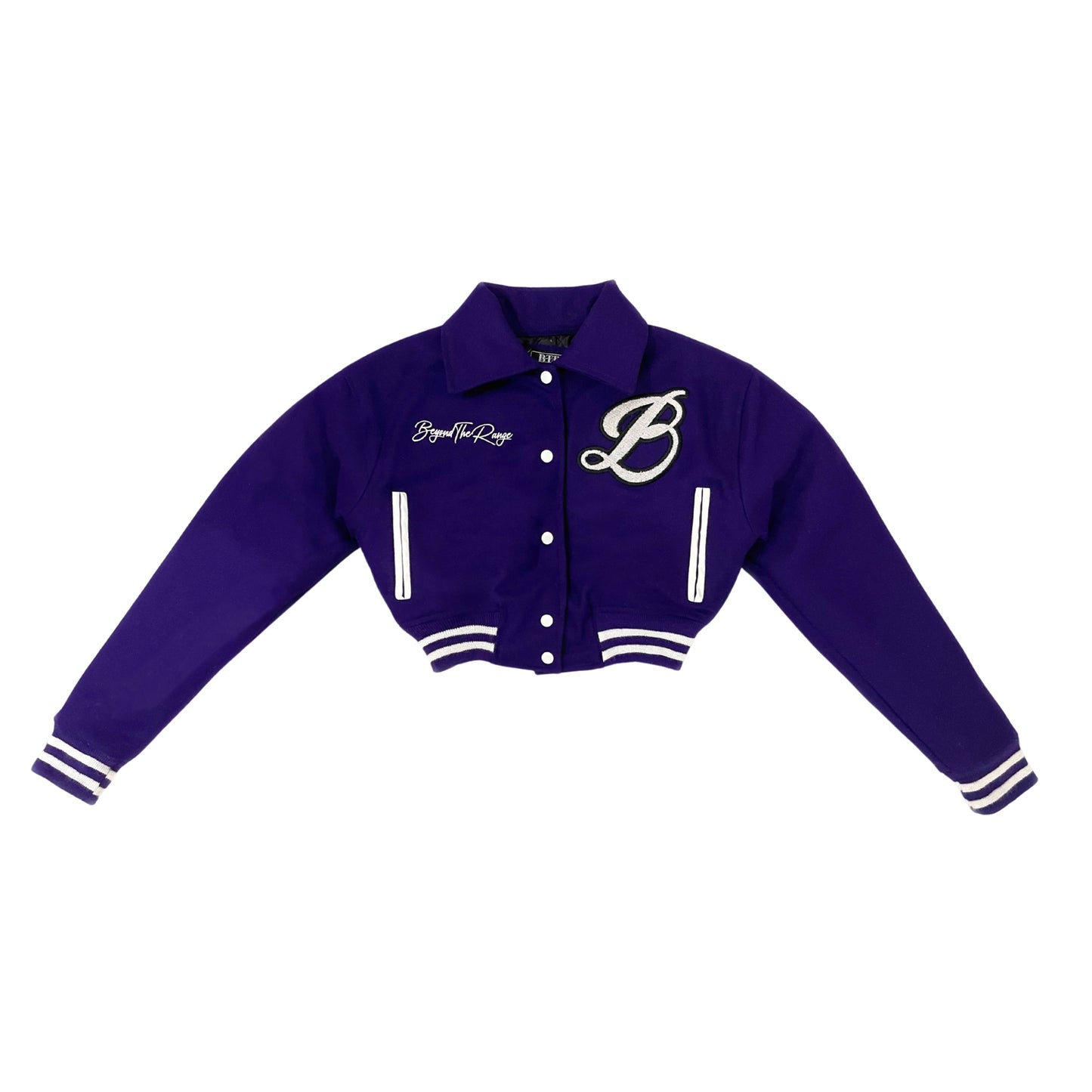 Purple Grape Cropped Varsity Jacket