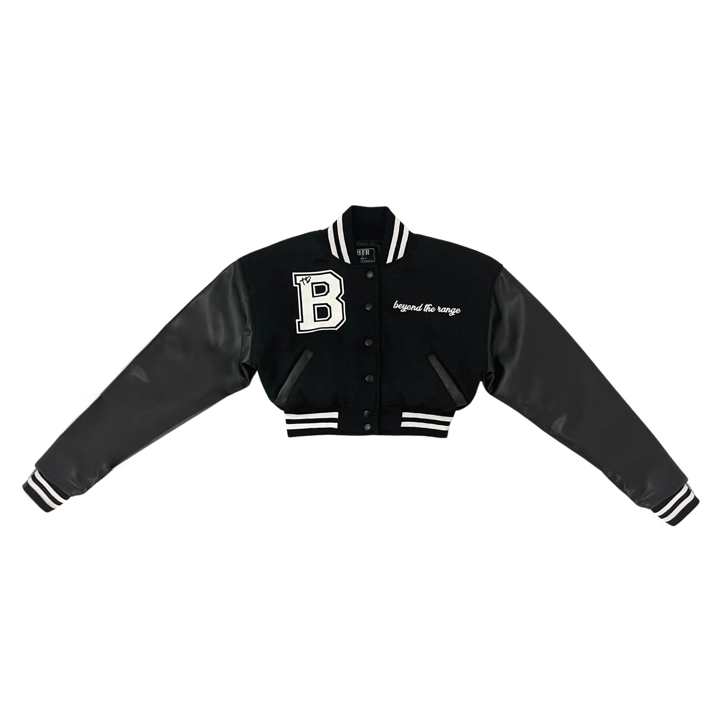 1946 BLACK CROPPED VARSITY JACKET