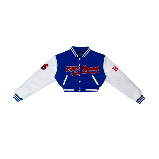1946 BLUE CROPPED VARSITY JACKET